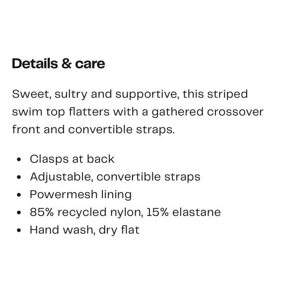 Sea Level Swim Crossover Cobalt Blue Stripe Bikini Swimsuit Swim Top women M new - Picture 11 of 12